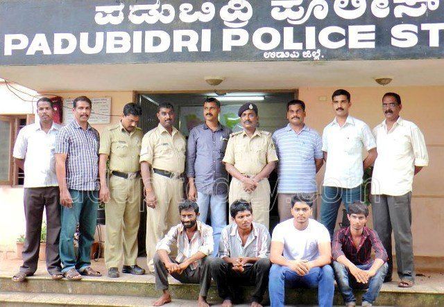 Padubidri Udupi Padubidri Police raid a shop and arrest four with ganja