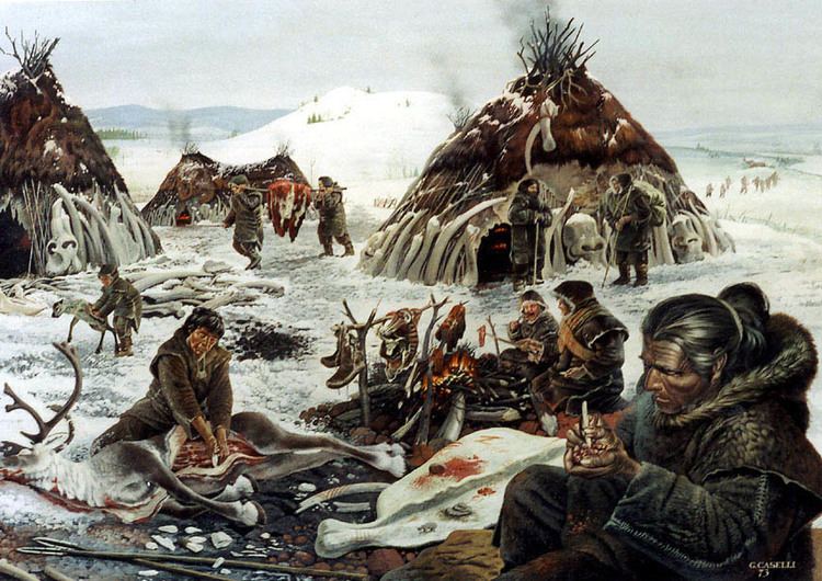 The painting's depiction of life in the Paleolithic era