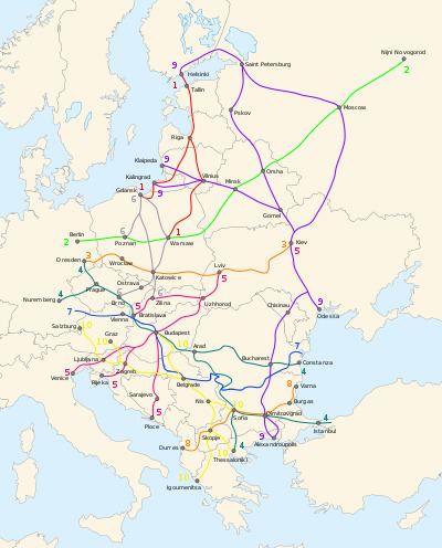 Pan-European corridors httpsuploadwikimediaorgwikipediacommonsthu