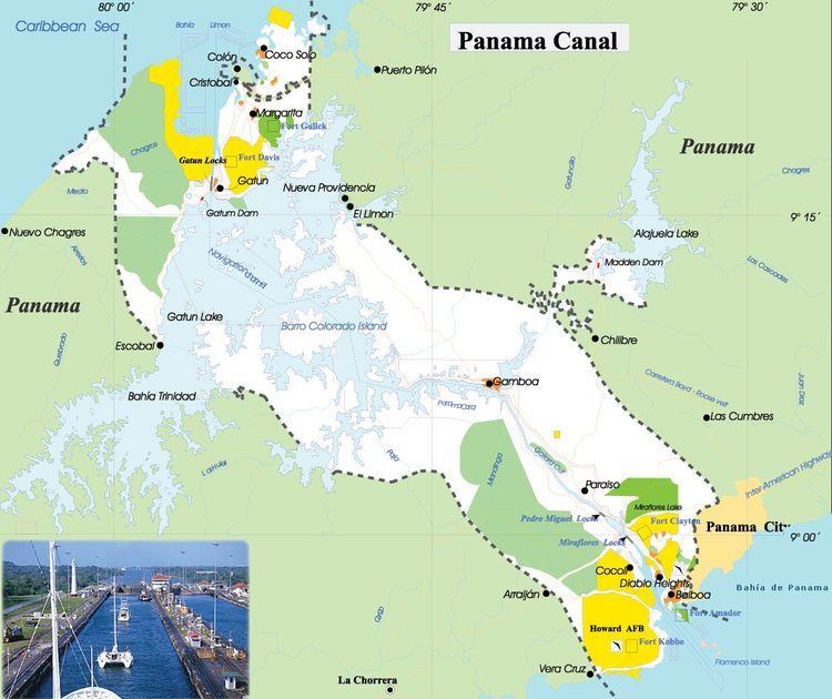 Panama Canal Zone Map of Panama Canal