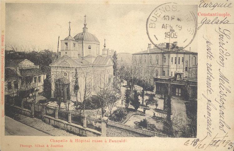 Pangaltı Archive postcard view of the Russian church of Pangalti