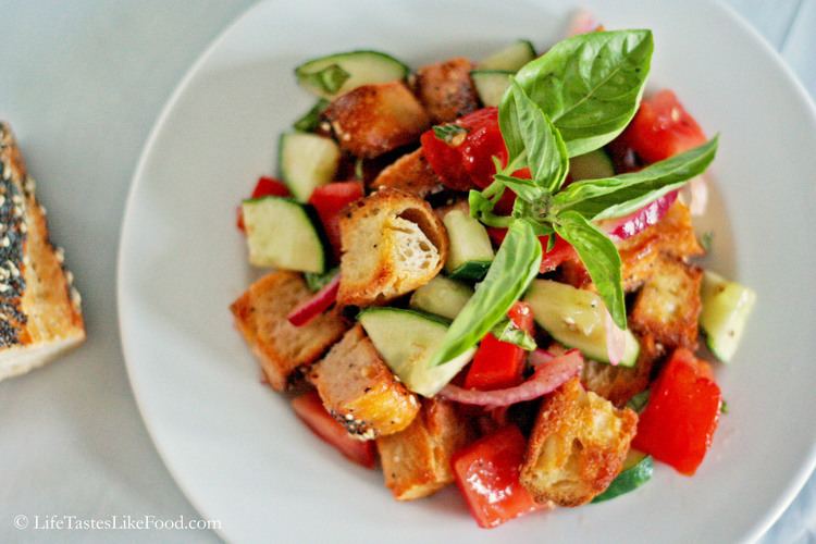 Panzanella Panzanella with Tomatoes Cucumber and Pickled Red Onion Life