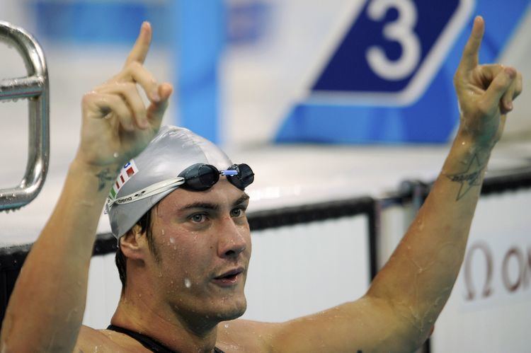 Paolo Bossini Bossini of Italy reacts after swimming in his men39s 200
