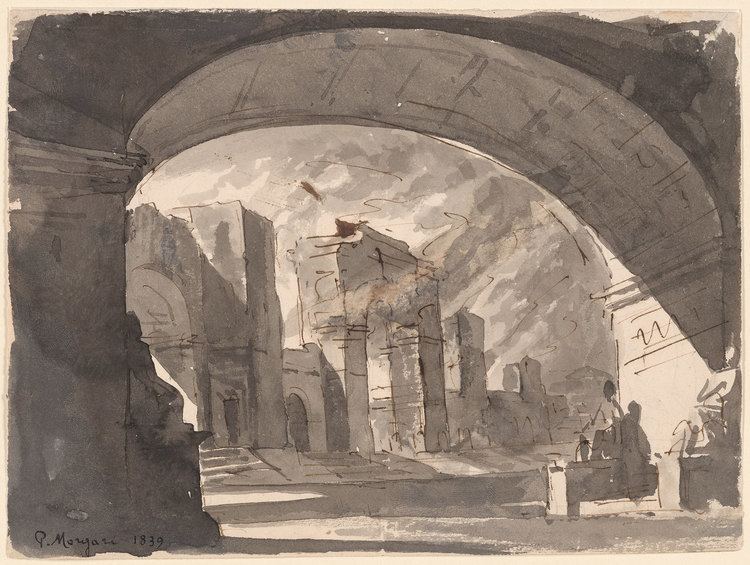 Paolo Emilio Morgari Paolo Emilio Morgari An Arch with a Burning City Beyond Drawings