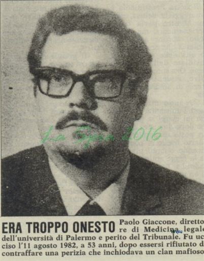Paolo Giaccone Mafia Palermo ricordato medico Paolo Giaccone ucciso 34 anni fa