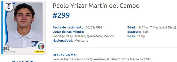 Paolo Yrizar LIGA MX Pgina Oficial de la Liga del Ftbol Profesional en Mxico