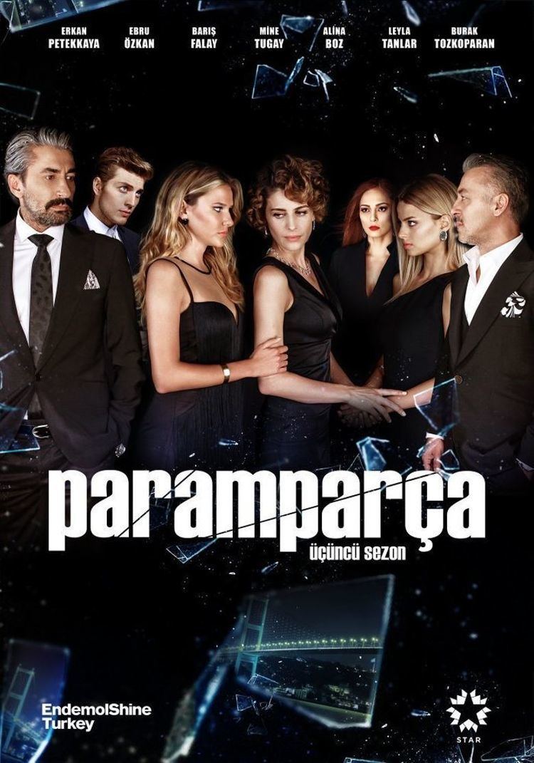 Poster of "Paramparça", a Turkish television drama series starring Erkan Petekkaya, Nurgül Yeşilçay, Ebru Özkan, Barış Falay, Mine Tugay, Alina Boz, Leyla Tanlar and Burak Tozkoparan.