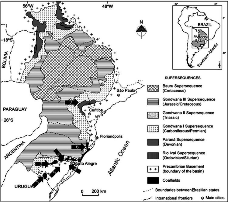 Paraná Basin Simpli fi ed geological map of the Paran Basin in Brazil with