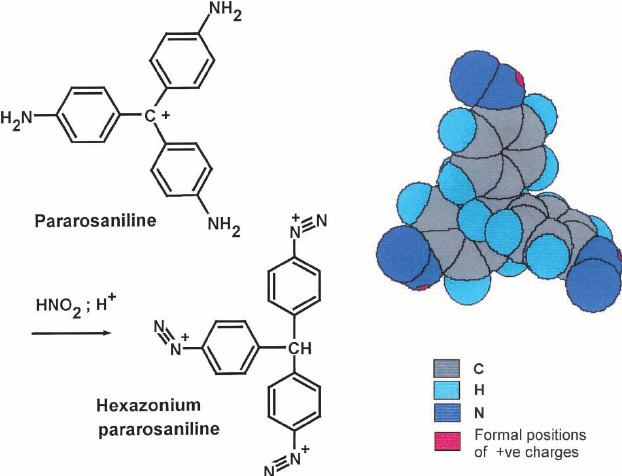 Pararosaniline Synthesis and chemical structure of hexazonium pararosaniline