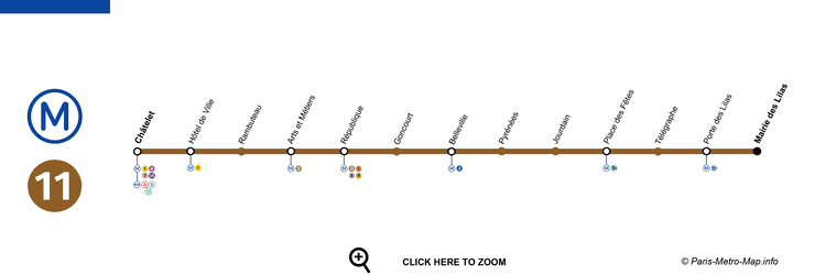 Paris Métro Line 11 Paris Metro Line 11 Map ParisMetroMapinfo