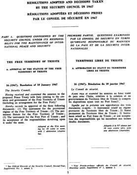 Paris Peace Treaties, 1947 International documents freeterritorytriestecom