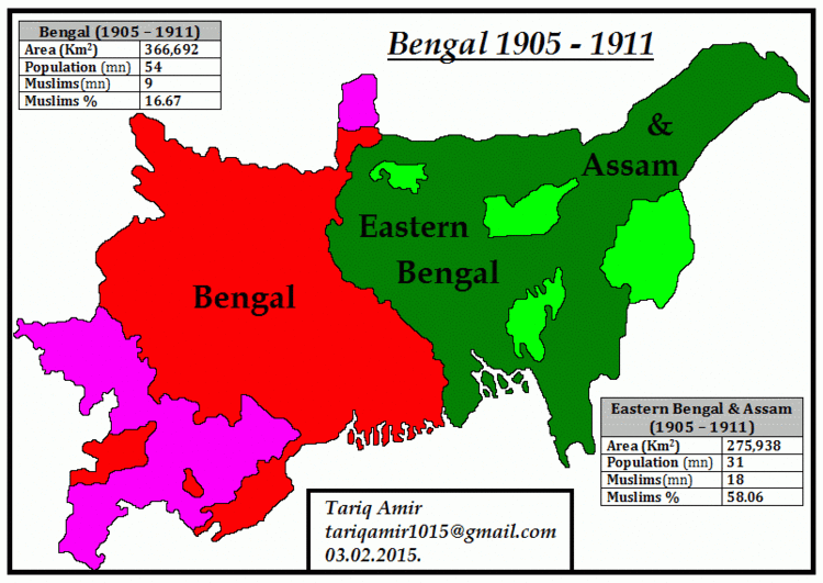 Partition of Bengal (1905) Pakistan Geotagging Partitions Of Bengal in 1905 and 1947