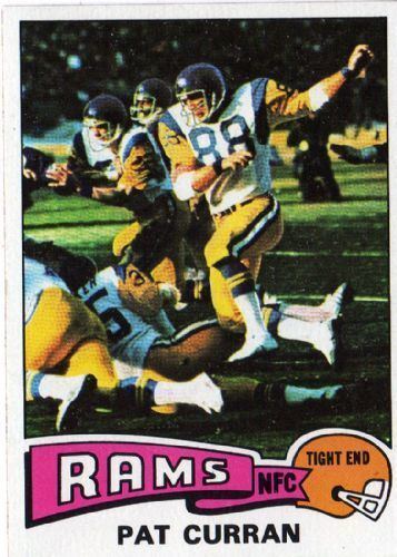 Pat Curran (American football) LOS ANGELES RAMS Pat Curran 446 Rookie Card TOPPS 1975 NFL