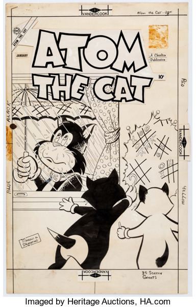 Pat Masulli Pat Masulli and Jon DAgostino Atom the Cat 14 Cover Original Art