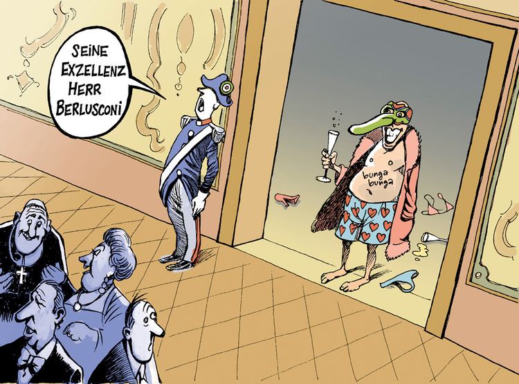 Patrick Chappatte Chappatte Party animal Silvio VoxEuropeu European news
