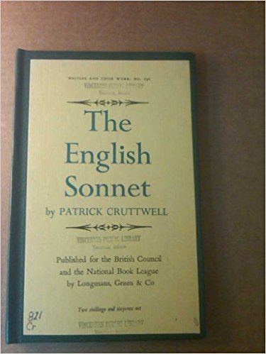 Patrick Cruttwell The English Sonnet Patrick Cruttwell Amazoncom Books