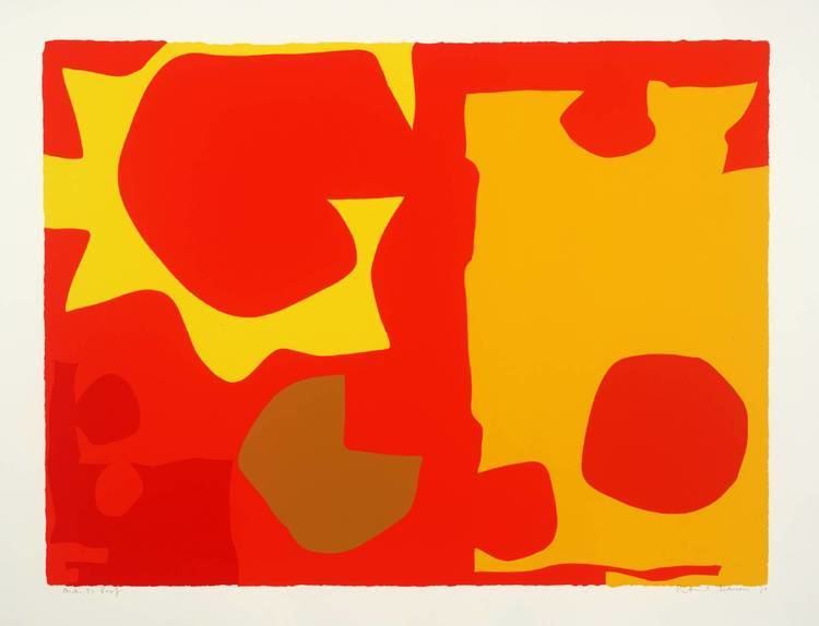 Patrick Heron Six in Light Orange with Red in Yellow Patrick Heron