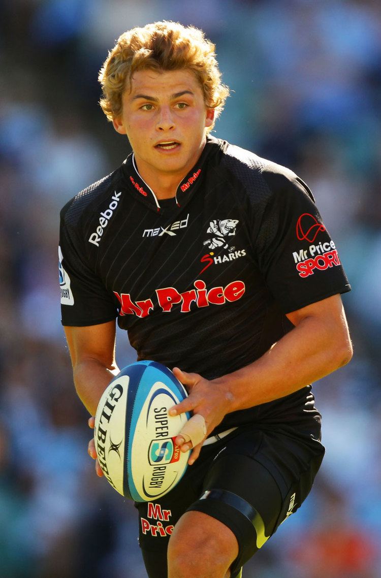 Patrick Lambie The Sharks39 Patrick Lambie looks for support Rugby Union