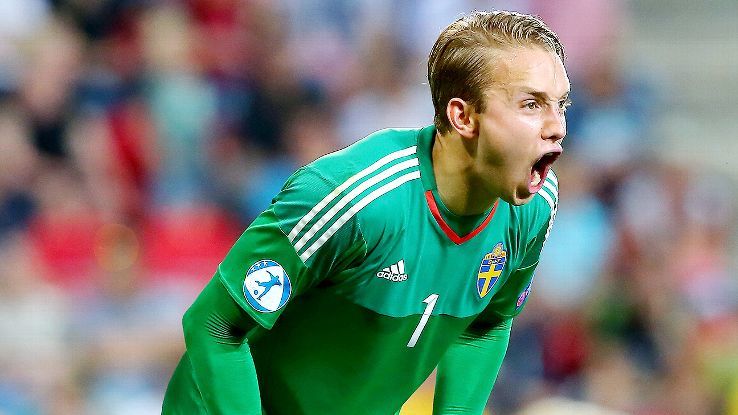 Patrik Carlgren Sweden beat Portugal on penalty kicks in Euro U21 finals