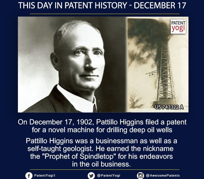 Pattillo Higgins This Day in Patent History On December 17 1902 Pattillo Higgins