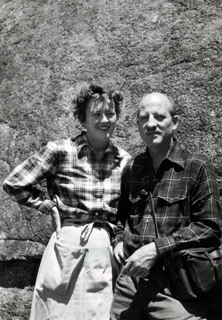 Paul Cushing Child and Julia Child wearing long sleeves while standing together