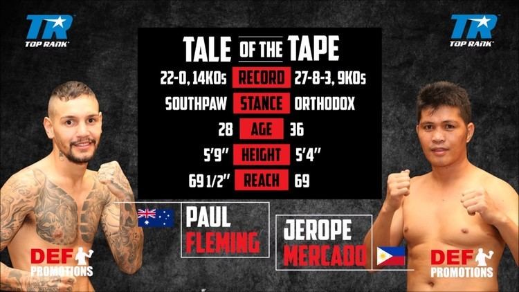 Paul Fleming (boxer) Paul Fleming vs Jerope Mercado bout 7 Battle of Victors Oct 8