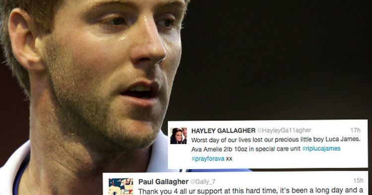Paul Gallagher (footballer) Footballer Paul Gallagher mourns loss of baby son Luca James as twin