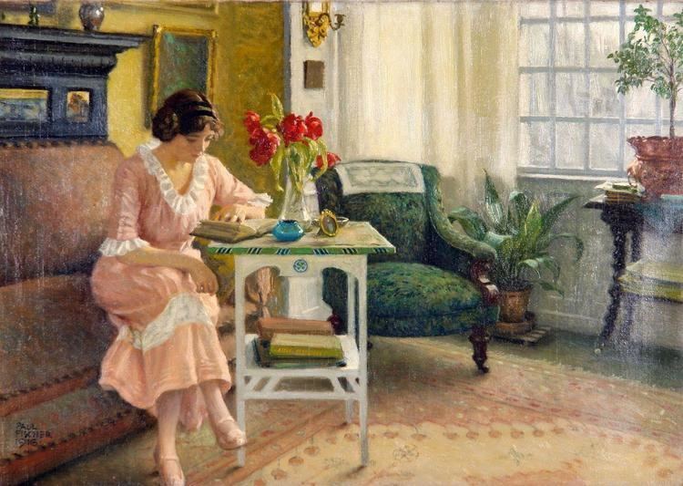 Paul Gustav Fischer FilePaul Gustav Fischer The artists wife reading at home on