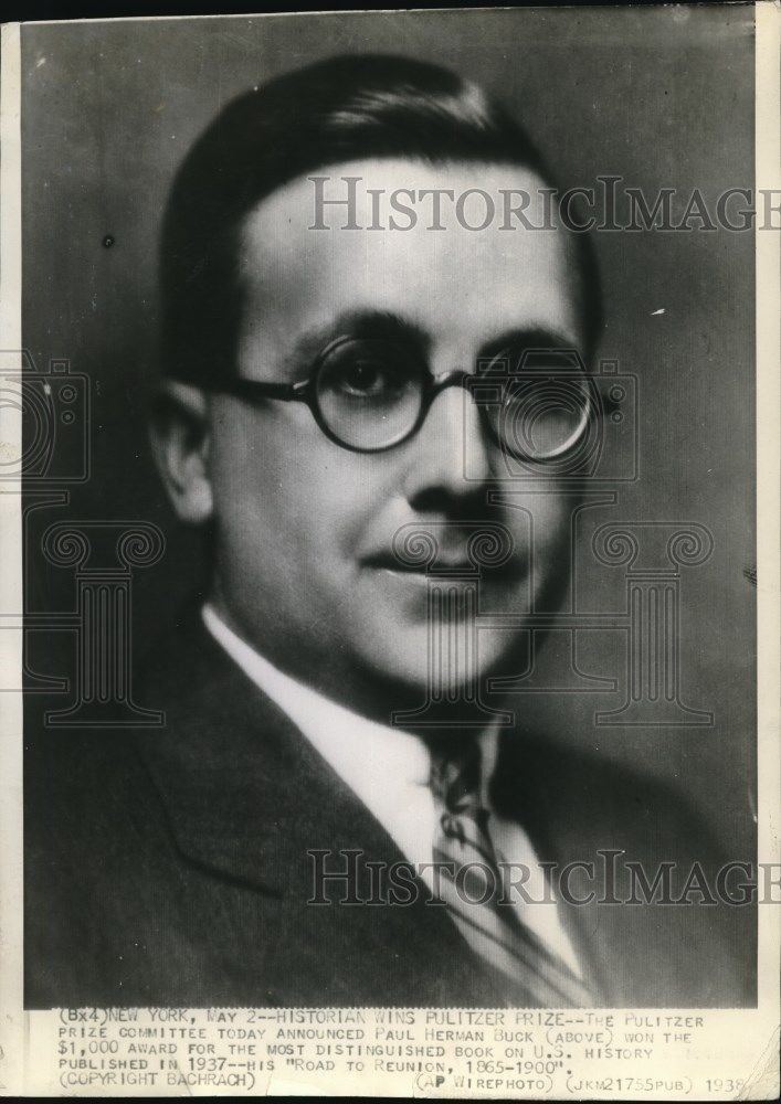 Paul Herman Buck 1938 Press Photo Historian Paul Herman Buck Wins Pulitzer Prize