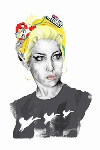 Paul Holland Illustrations of Amy Winehouse by Paul Holland Clippingpaper