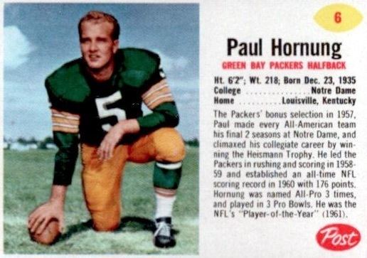 Paul Hornung Top Paul Hornung Football Cards Vintage Rookies Autographs