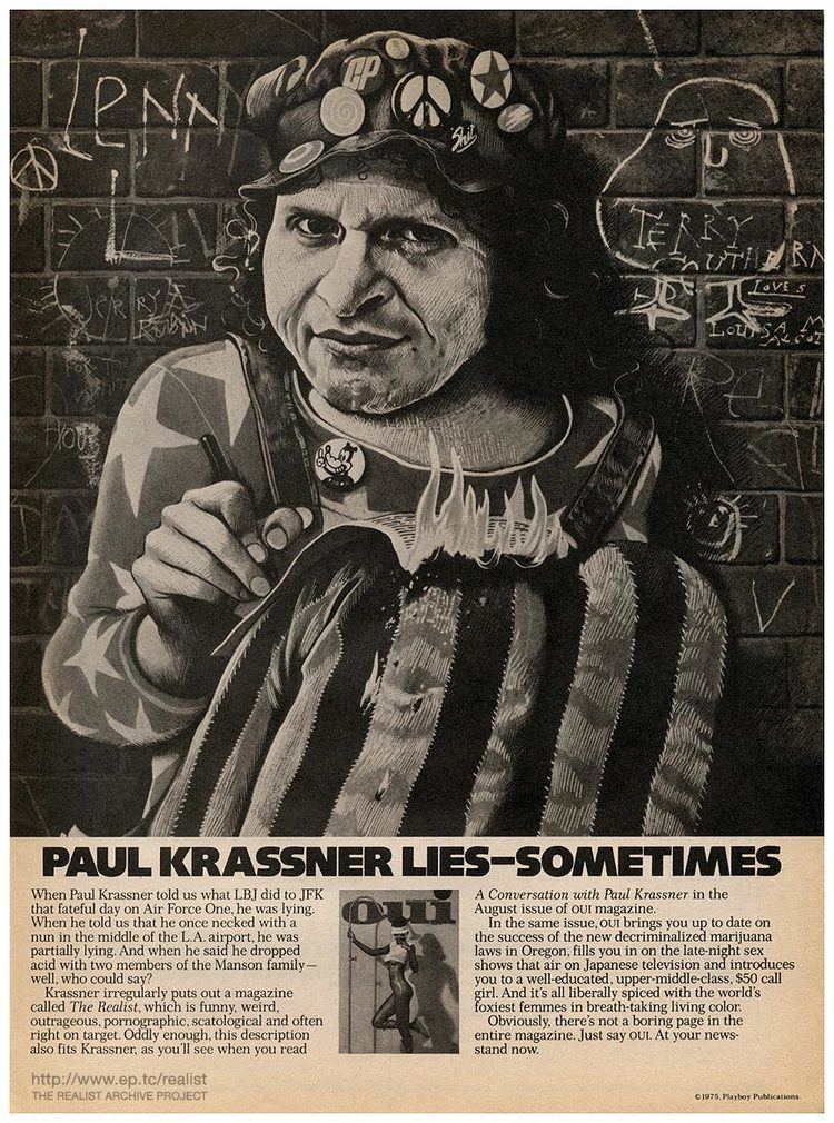 Paul Krassner PAUL KRASSNER LIES SOMETIMES 1975 Oui Magazine