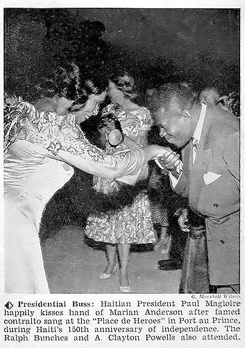 Paul Magloire Marian Anderson Greeted by Haitian President Paul Magloire