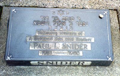 Paul Snider Paul Leslie Snider 1951 1980 Find A Grave Memorial