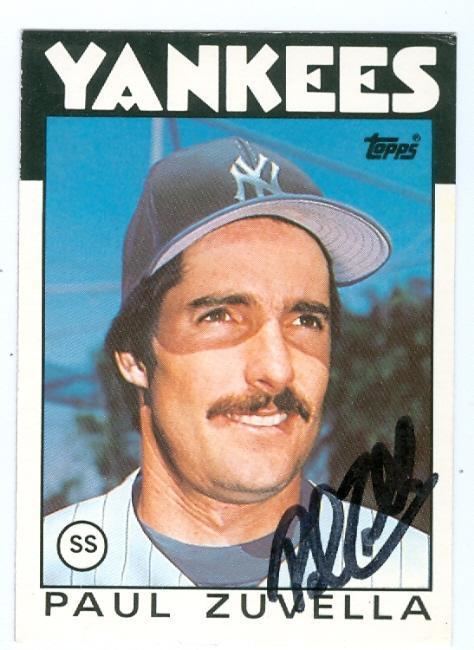 Paul Zuvella Authentic Autographed Baseball Cards Paul Zuvella autographed