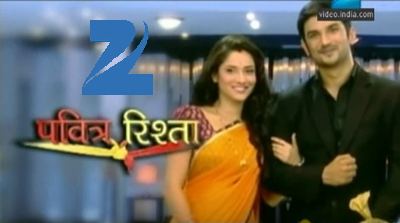 Sushant Singh Rajput smiling with Ankita Lokhande in the 2009 soap opera, Pavitra Rishta