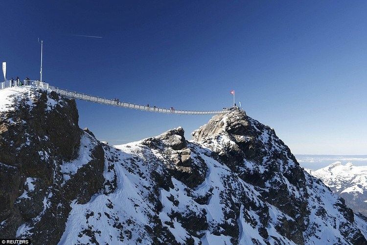 Peak Walk The 9800 feethigh Peak Walk bridge inaugurated in the Swiss Alps