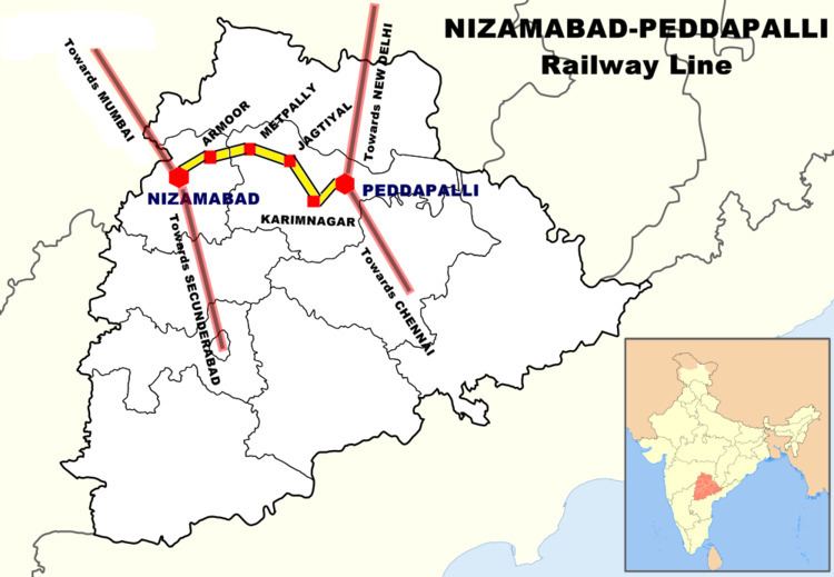 Peddapalli-Nizamabad section