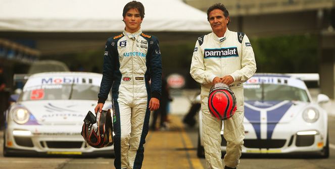Pedro Piquet Nelson e Pedro Piquet pai e filho ao volante dos Porsches