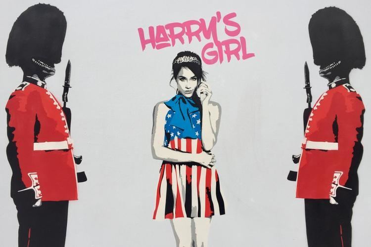 Pegasus (artist) Street art of Prince Harrys girlfriend Meghan Markle appears in