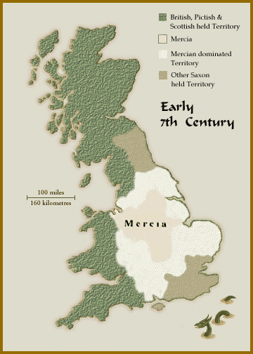 Penda of Mercia Britannia Historical Maps Saxon Invasions 5th Century