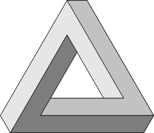 Penrose triangle how to make an impossible triangle