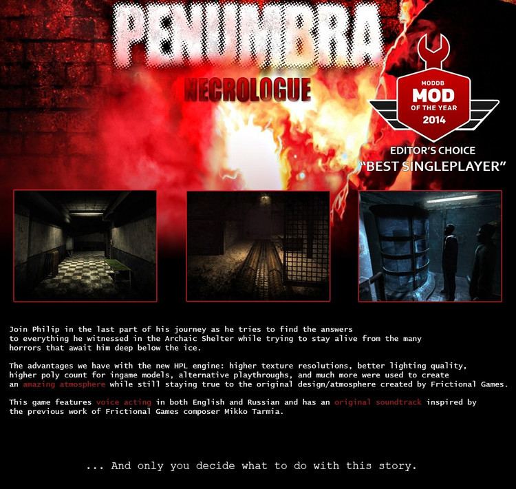 Penumbra: Necrologue Penumbra Necrologue mod for Amnesia The Dark Descent Mod DB