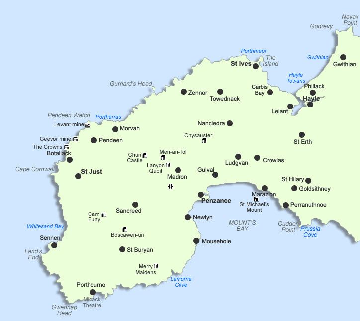 Penwith Penwith Towns amp Villages Cornwall Guide