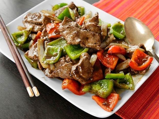 Pepper steak Chinese Pepper Steak StirFried Beef with Onions Peppers and