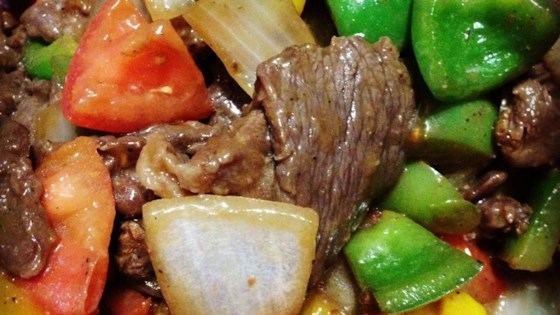 Pepper steak Chinese Pepper Steak Recipe Allrecipescom