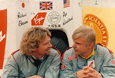 Per Lindstrand Richard Branson and Per Lindstrand First to cross the