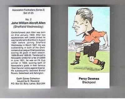 Percy Downes ROWLAND Series 2 Blackpool PERCY DOWNES football cigarette card No 8