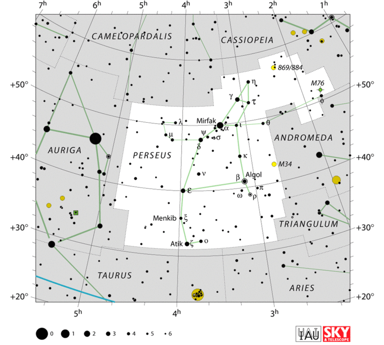 Perseus (constellation) Perseus Constellation Facts Myth Location Map Meteor Shower