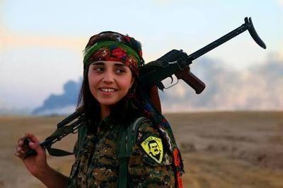 Peshmerga Foreign VOLUNTEER Fighters of the Peshmerga YPG Kurdish Army with